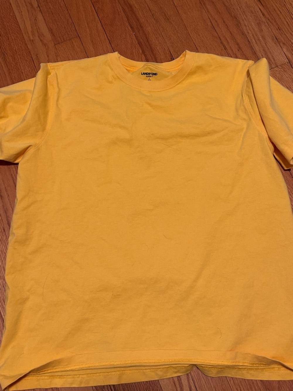 Lands' End Men's Bright Yellow Short Sleeve Crewneck Tee